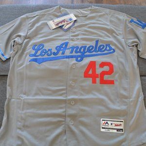 Brand NEW Los Angeles Dodgers Jackie Robinson #42 Jersey Mens Large Gray